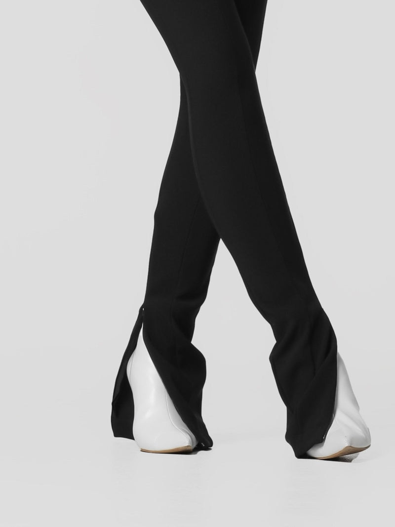 RIBBED SIDE SLIT LEGGINGS