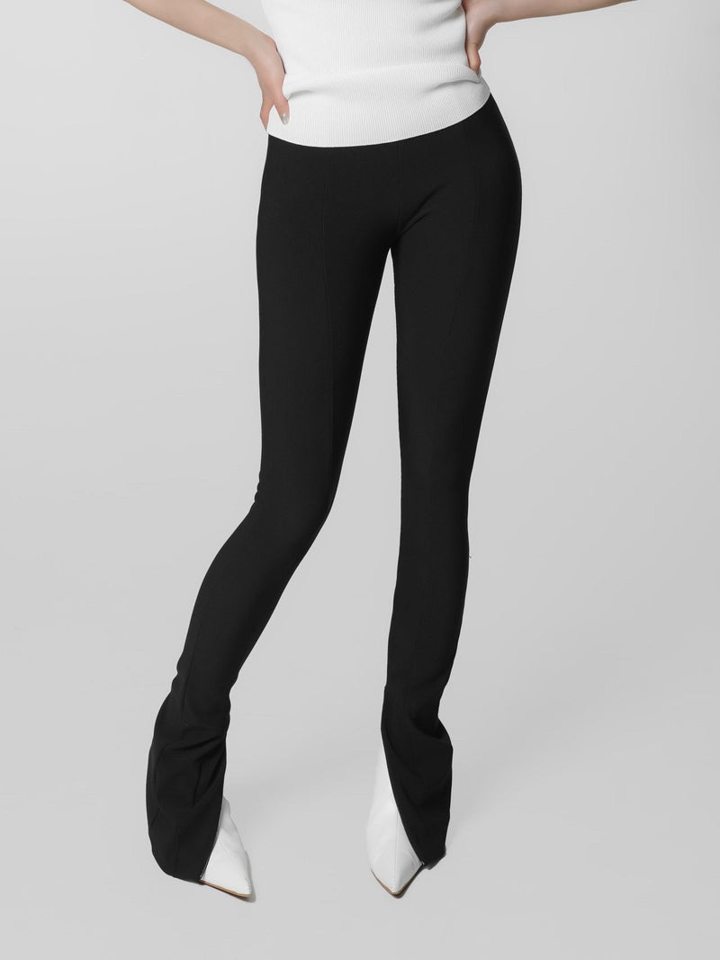 RIBBED SIDE SLIT LEGGINGS