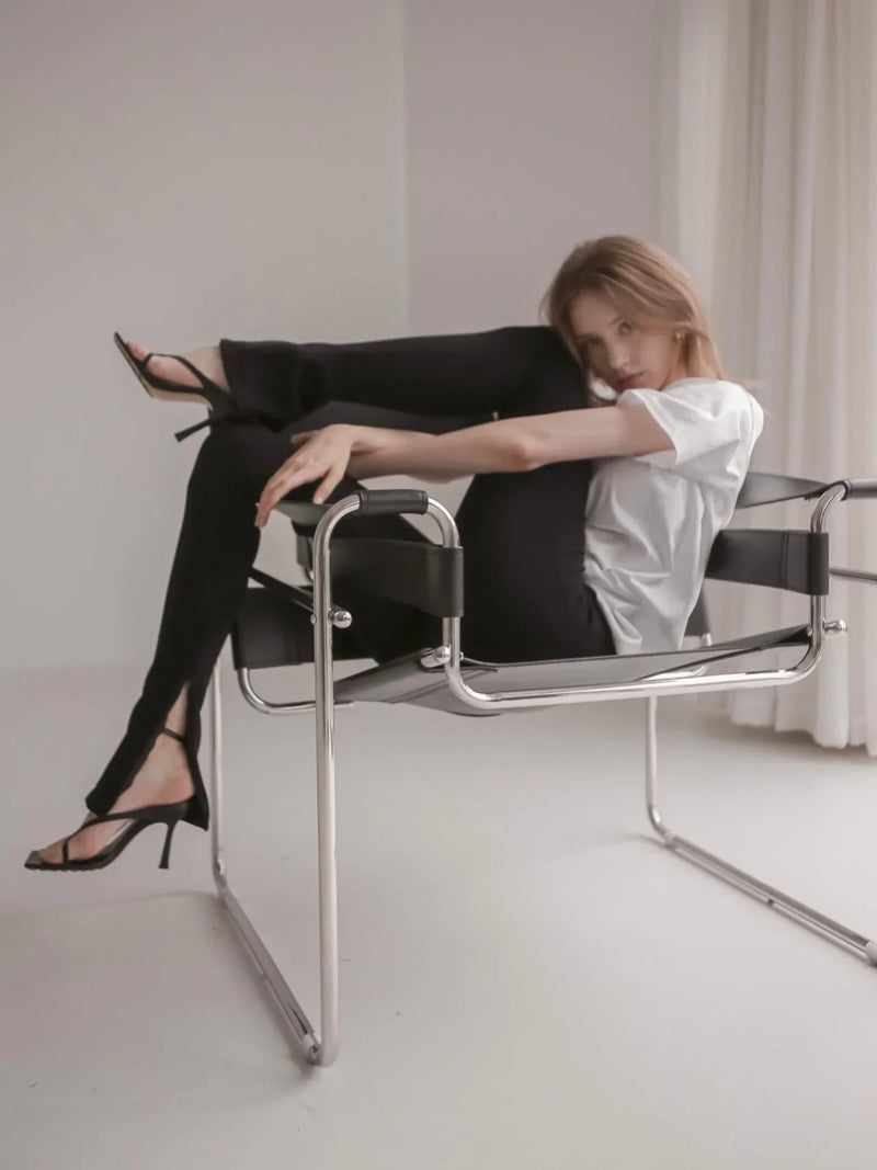 RIBBED SIDE SLIT LEGGINGS