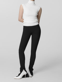 RIBBED SIDE SLIT LEGGINGS