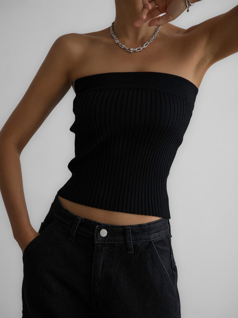 RIBBED TUBE KNIT TOP