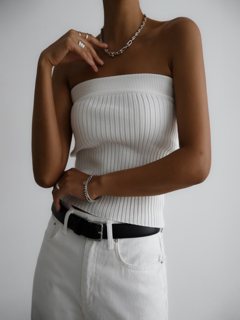 RIBBED TUBE KNIT TOP