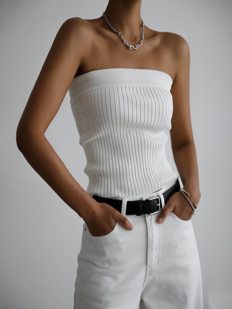 RIBBED TUBE KNIT TOP