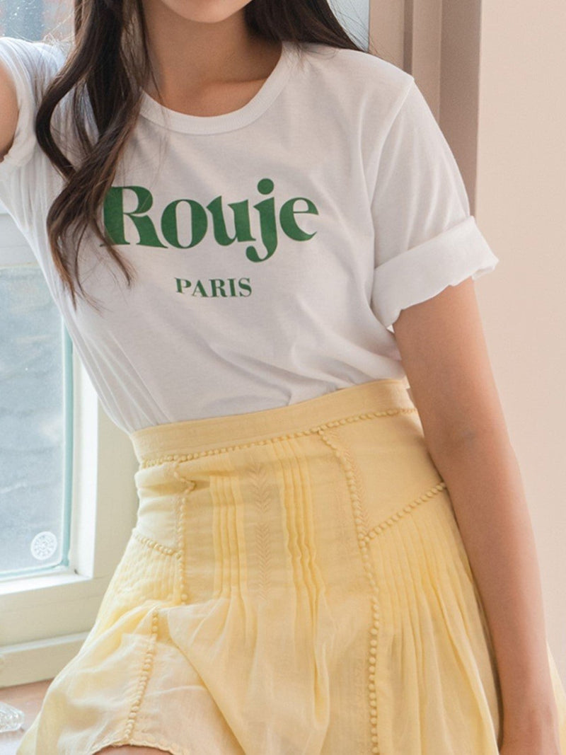 ROUJE PARIS ROUND NECK COTTON T-SHIRT