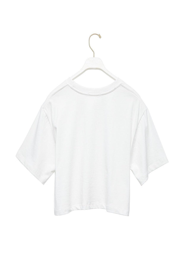 ROUND NECK HALF SLEEVE CROPPED T-SHIRT