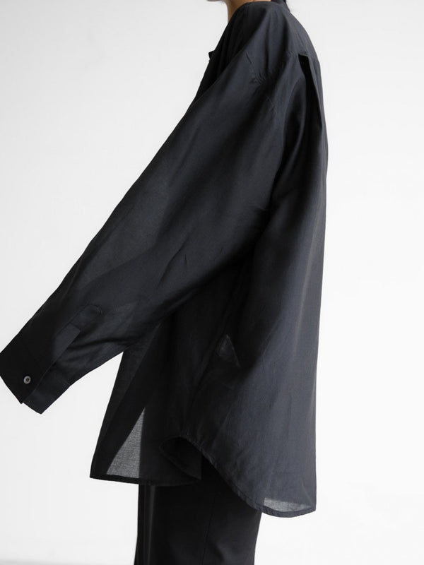 SHEER SILKY BUTTON DOWN SHIRT
