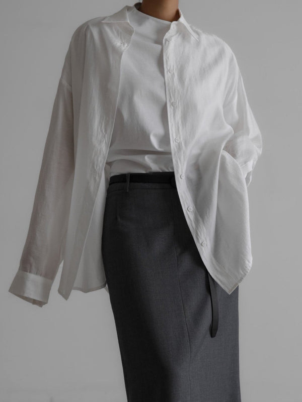 SHEER SILKY BUTTON DOWN SHIRT