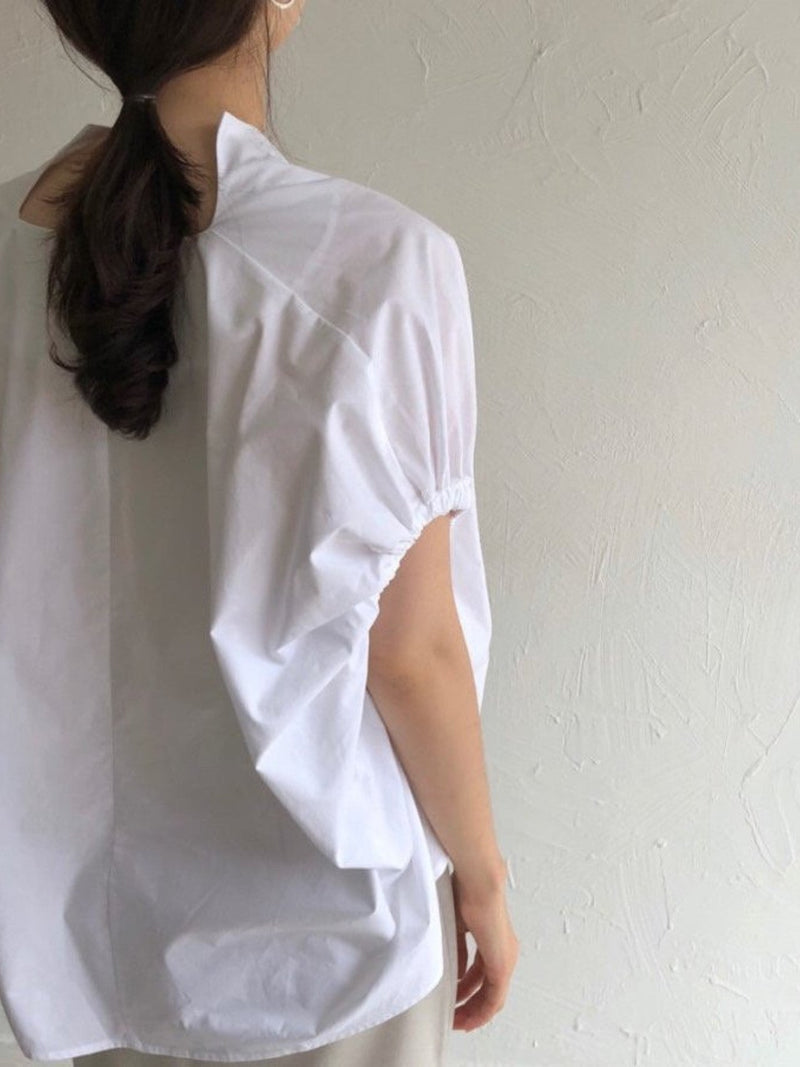 SHIRRING OVERSIZED BLOUSE