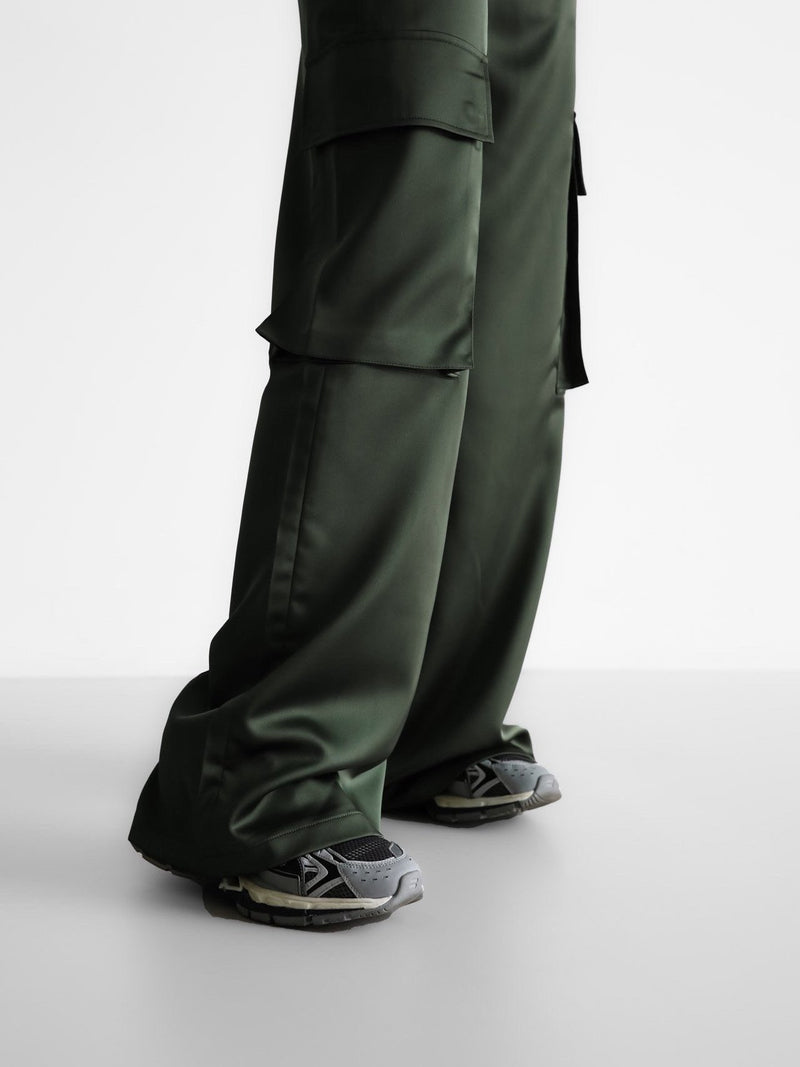 SATIN CARGO TROUSERS