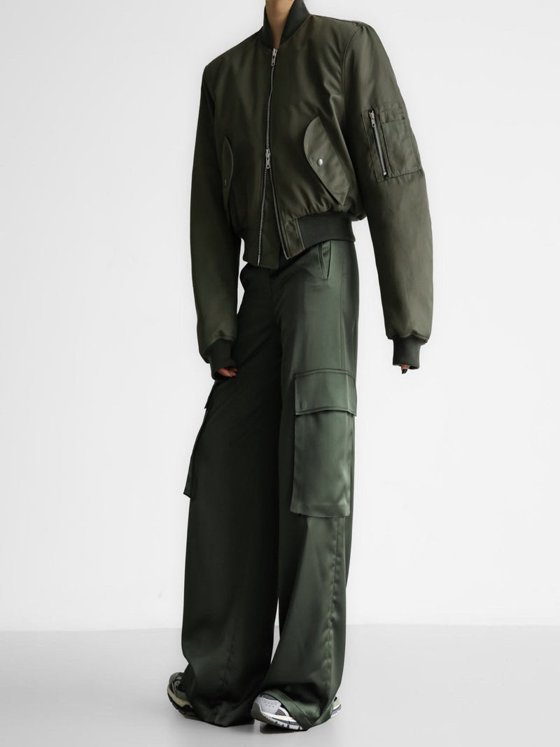 SATIN CARGO TROUSERS