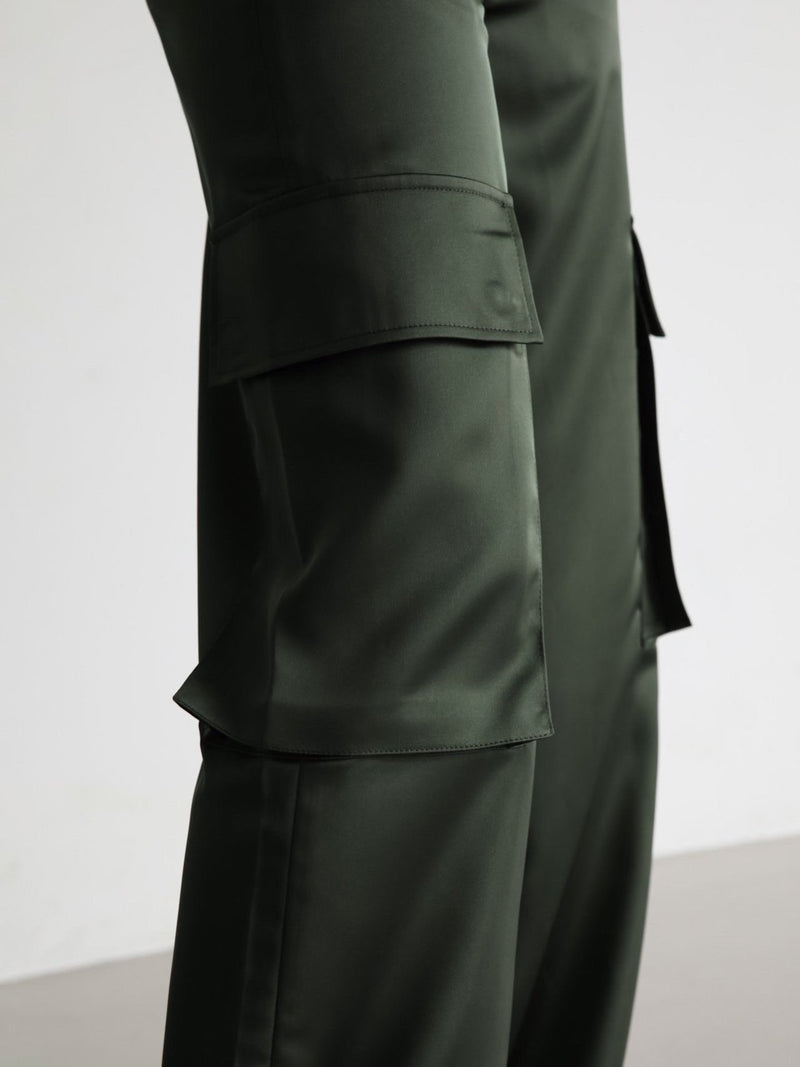 SATIN CARGO TROUSERS