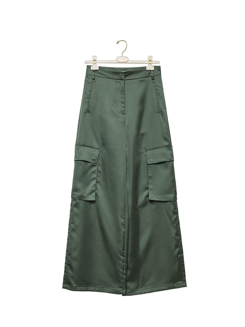 SATIN CARGO TROUSERS