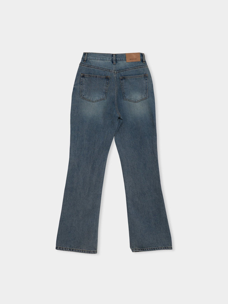 SEMI PLEATED DENIM JEANS