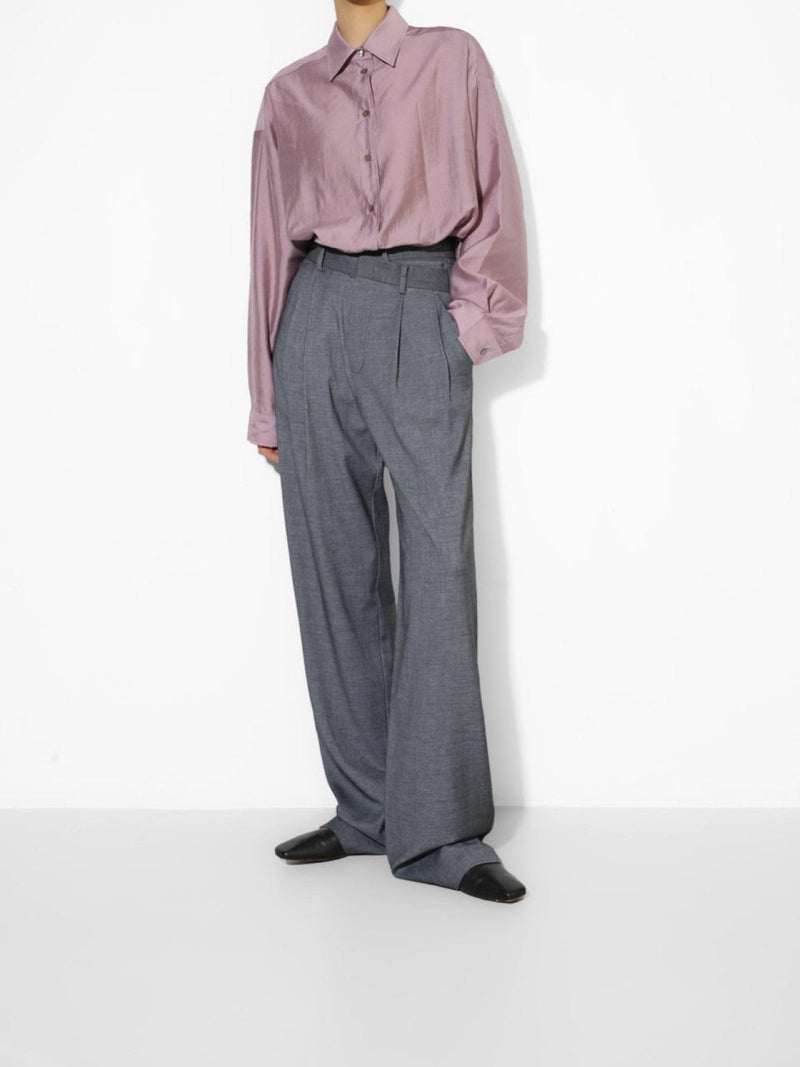 SHEER SILKY BUTTON DOWN SHIRT