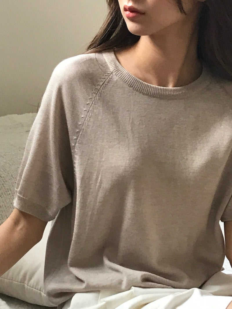 SILKWOOL ROUND NECK KNIT