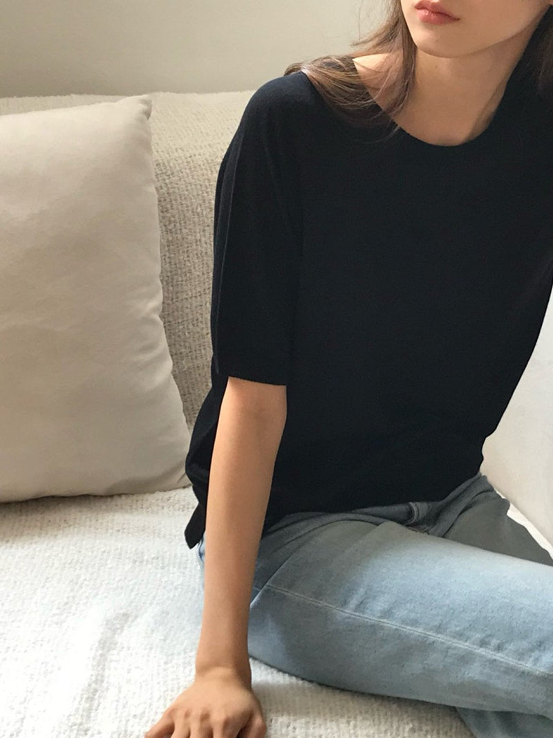 SILKWOOL ROUND NECK KNIT