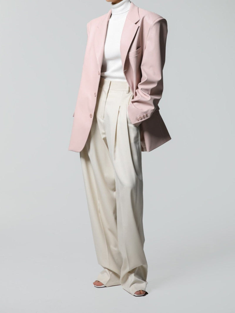 SOFT TOUCH PIN TUCK WIDE TROUSERS