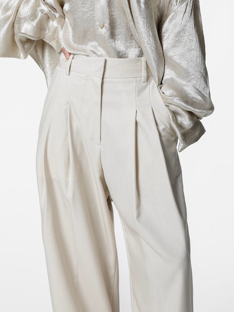 SOFT TOUCH PIN TUCK WIDE TROUSERS