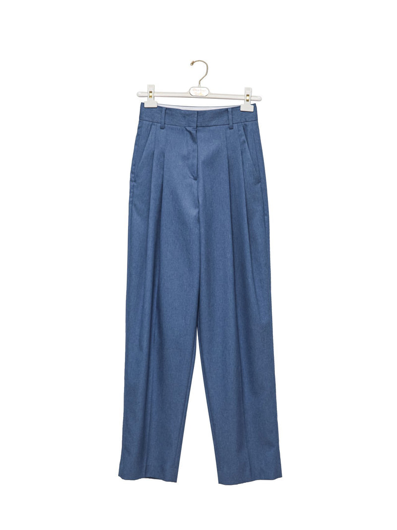 SOFT TOUCH PIN TUCK WIDE TROUSERS