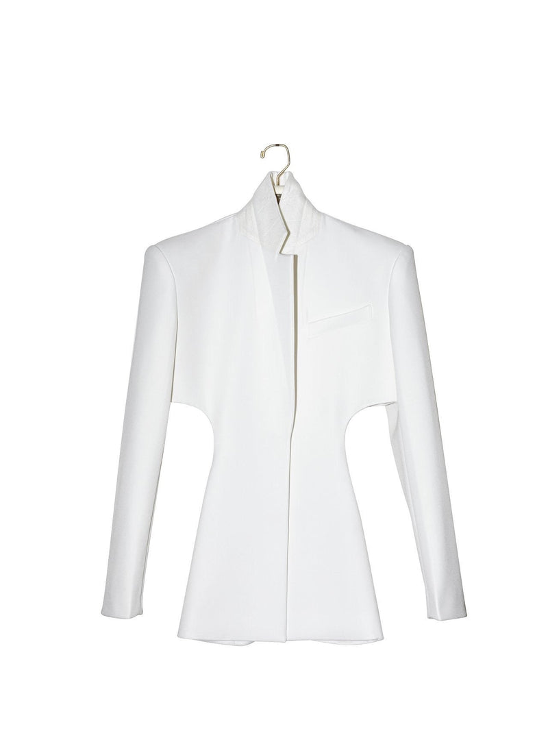 SQUARE SHOULDER CUT OUT WAIST BLAZER