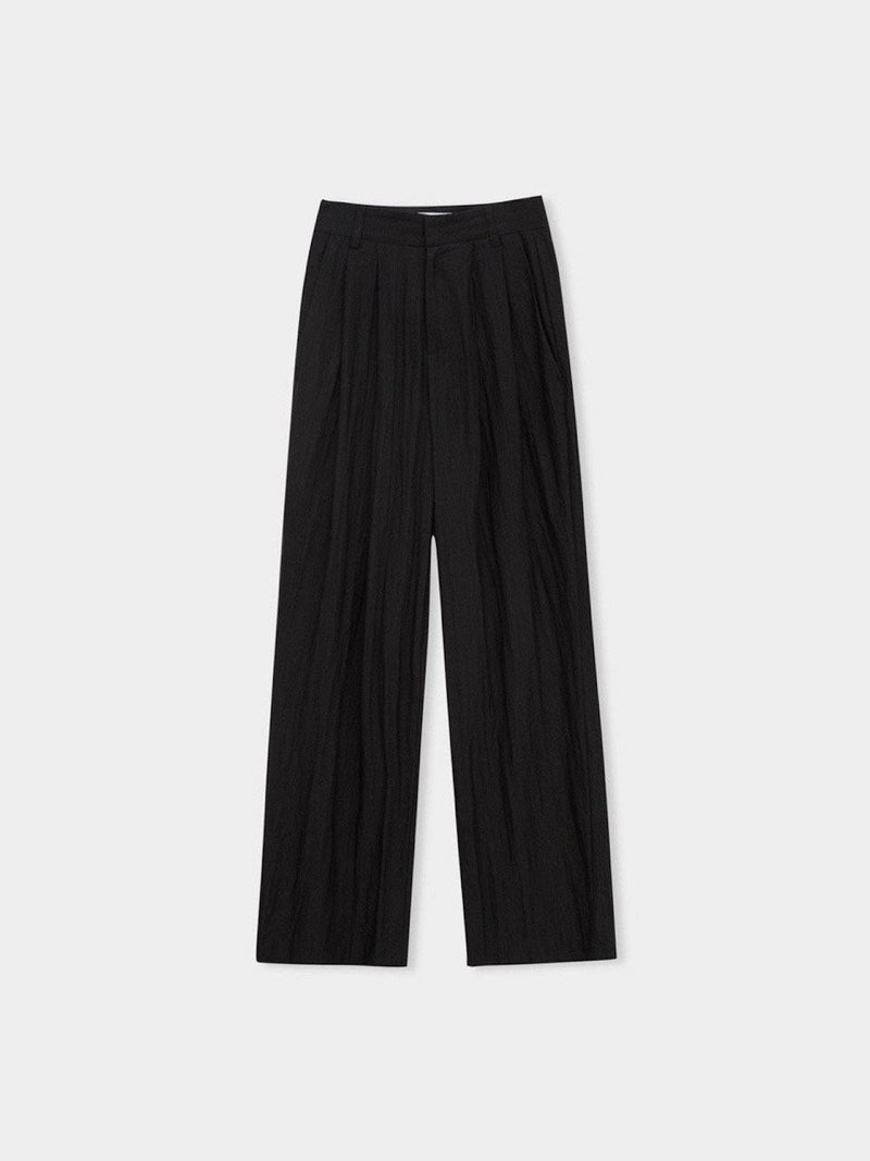 TWO PIN TUCK WIDE TWILL PANTS