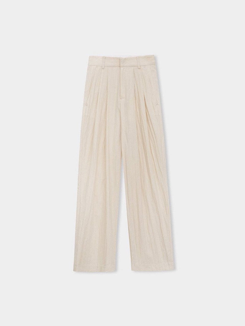 TWO PIN TUCK WIDE TWILL PANTS