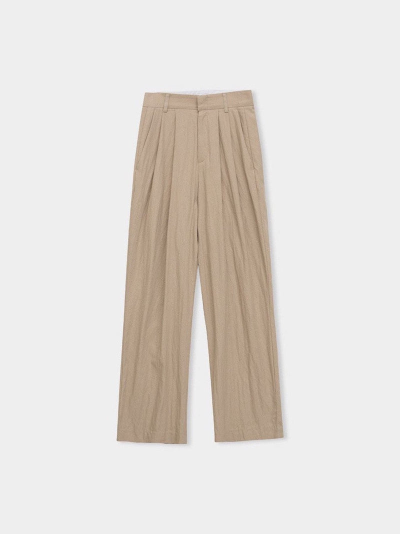 TWO PIN TUCK WIDE TWILL PANTS