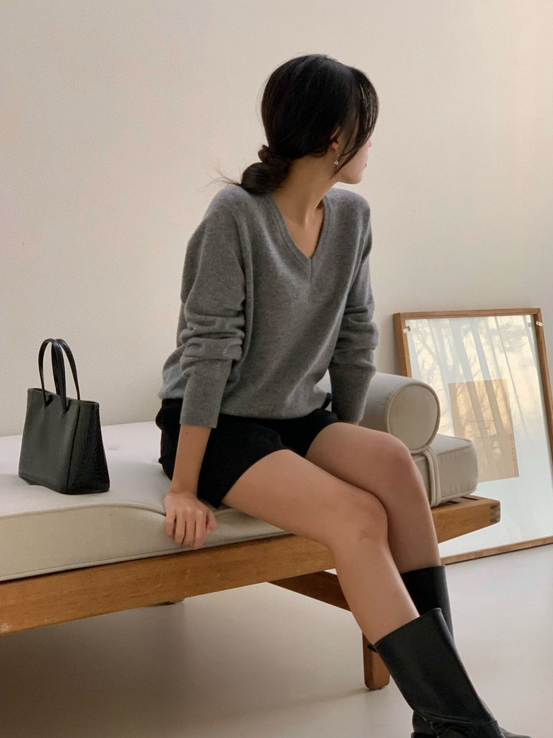 V NECK WOOL CASHMERE KNIT