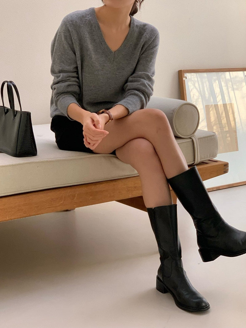 V NECK WOOL CASHMERE KNIT