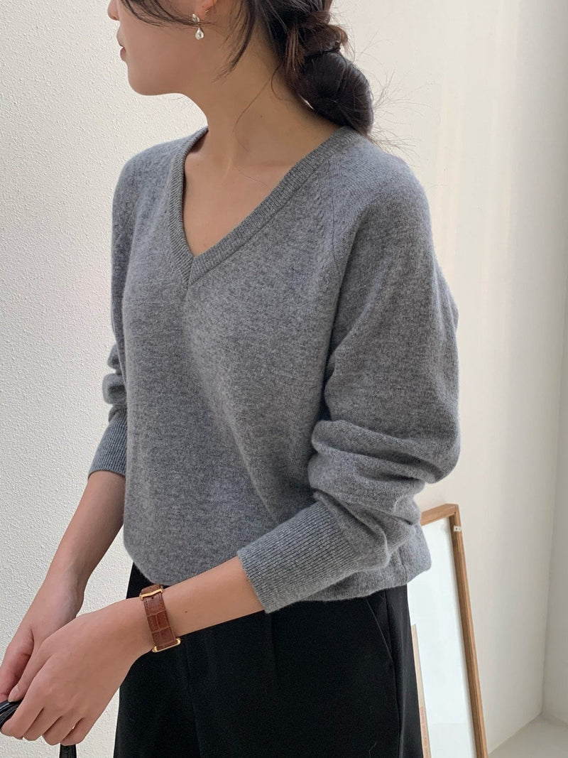 V NECK WOOL CASHMERE KNIT