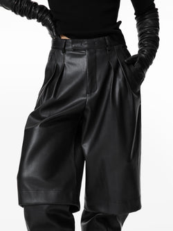 VEGAN LEATHER BERMUDA SHORTS