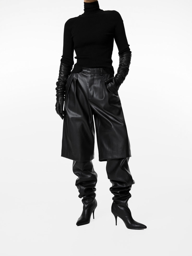 VEGAN LEATHER BERMUDA SHORTS