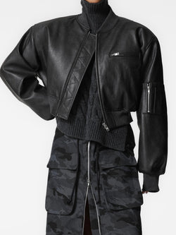 VEGAN LEATHER BOMBER JACKET