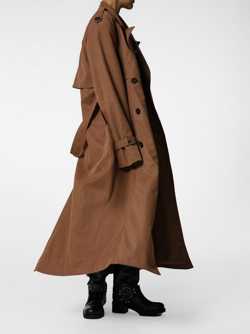 VEGAN SUEDE LEATHER TRENCH COAT