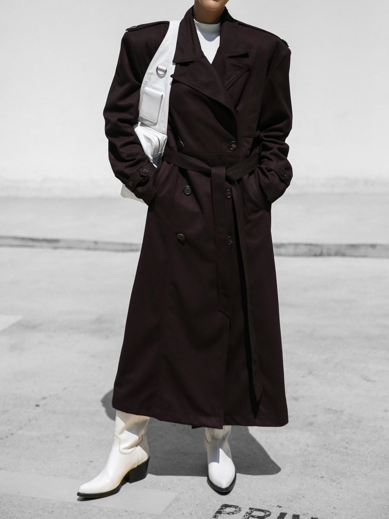 VEGAN SUEDE LEATHER TRENCH COAT