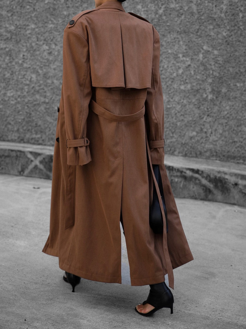 VEGAN SUEDE LEATHER TRENCH COAT