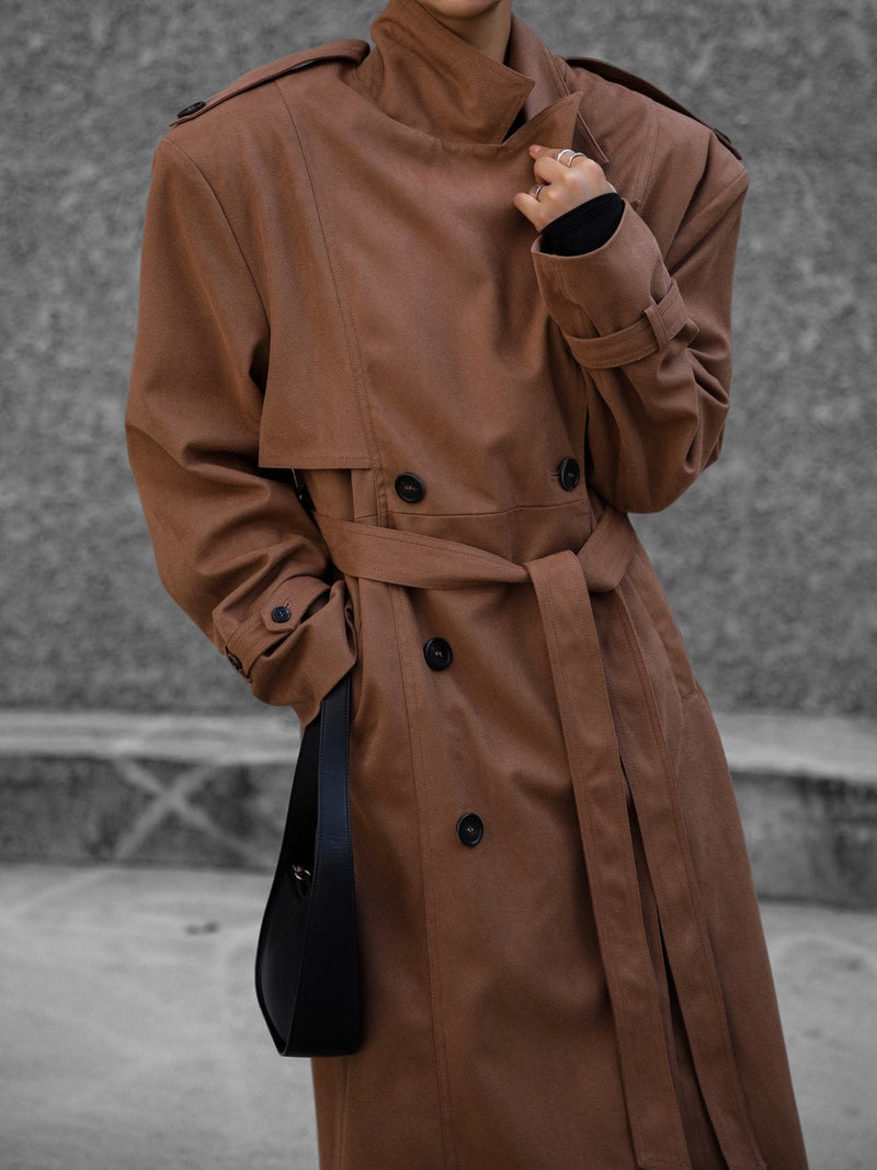 VEGAN SUEDE LEATHER TRENCH COAT