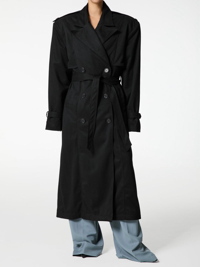 VEGAN SUEDE LEATHER TRENCH COAT