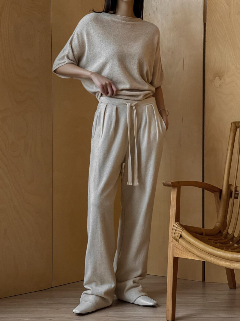 WOOL TWO PIN TUCK LOUNGE TROUSERS