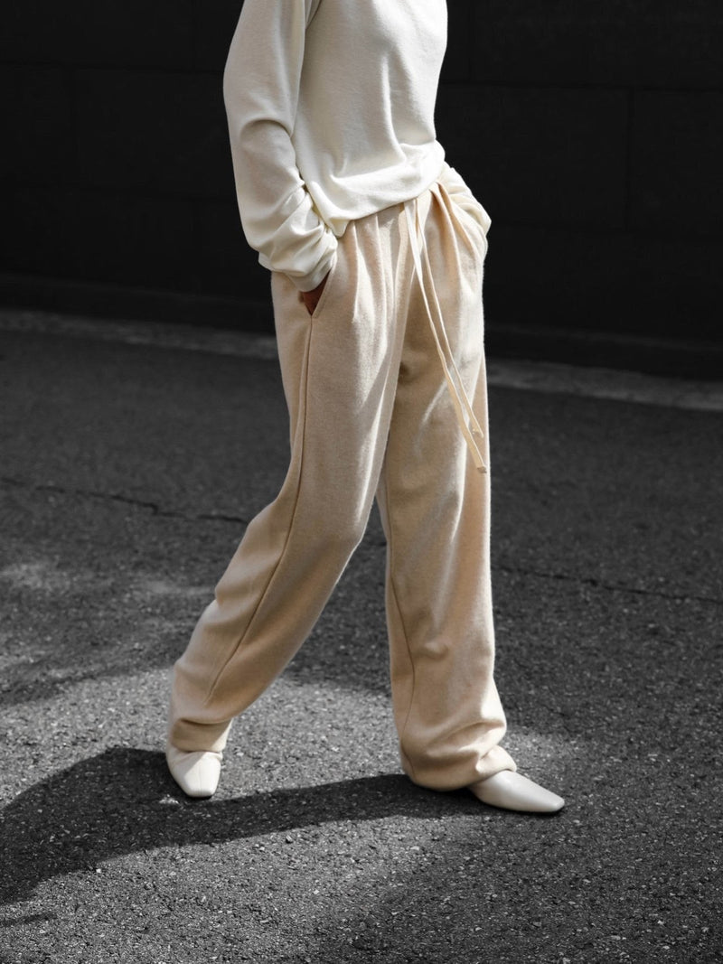 WOOL TWO PIN TUCK LOUNGE TROUSERS