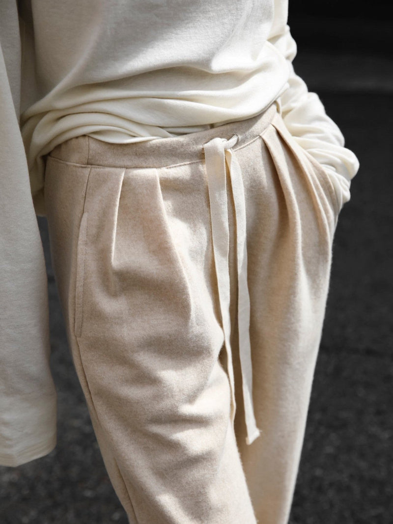 WOOL TWO PIN TUCK LOUNGE TROUSERS