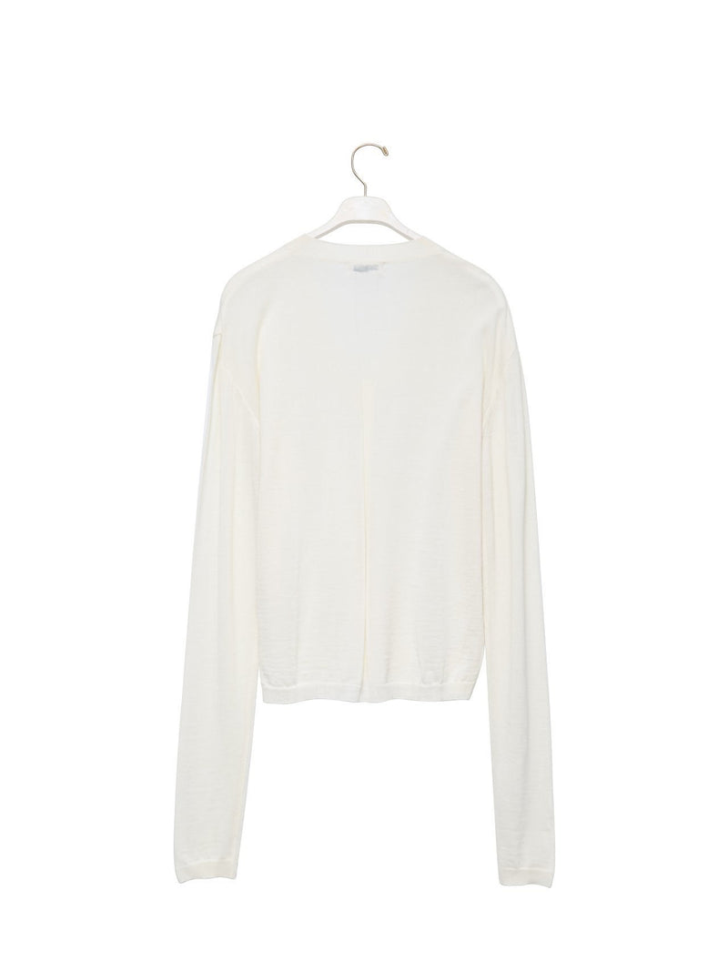 WOOL SILK DEEP V-NECK LONG SLEEVED KNIT