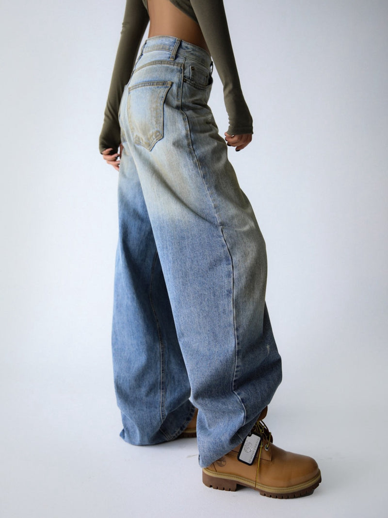 DUSTY MUD WASHED DENIM JEANS
