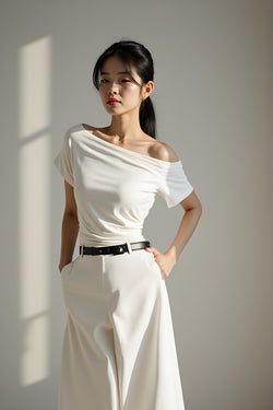 MONO DRAPE OFF-SHOULDER TOP