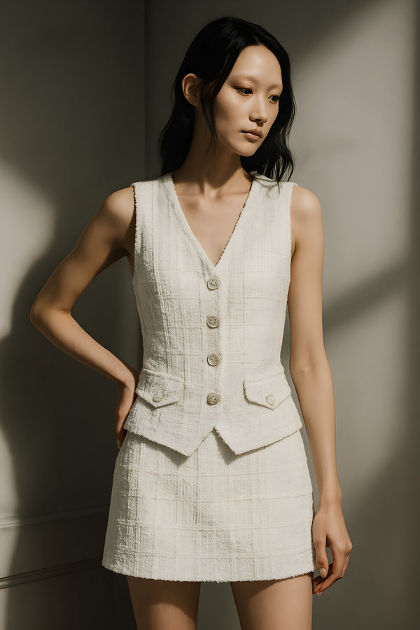 MONARCH TEXTURED TWEED VEST SET