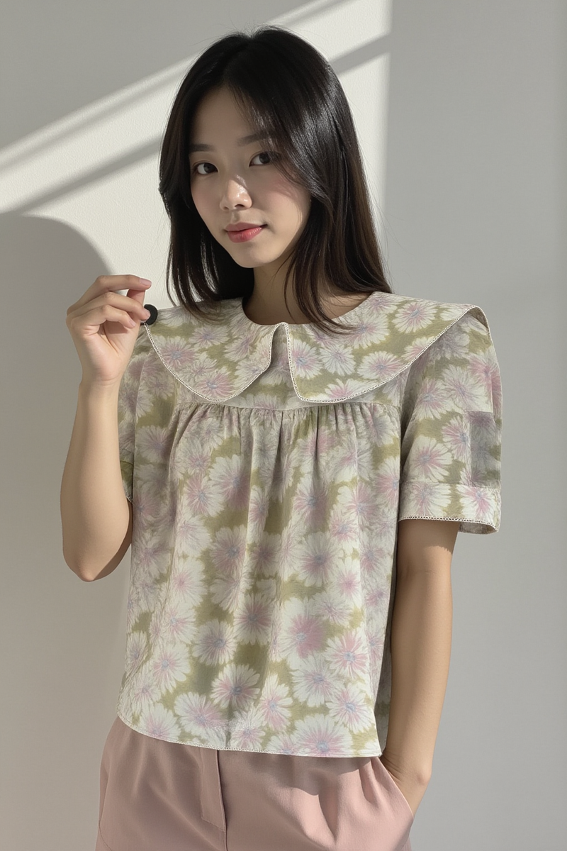 PRIMROSE PETAL COLLAR BLOUSE