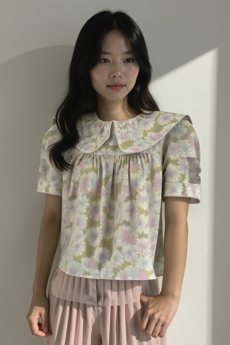 PRIMROSE PETAL COLLAR BLOUSE