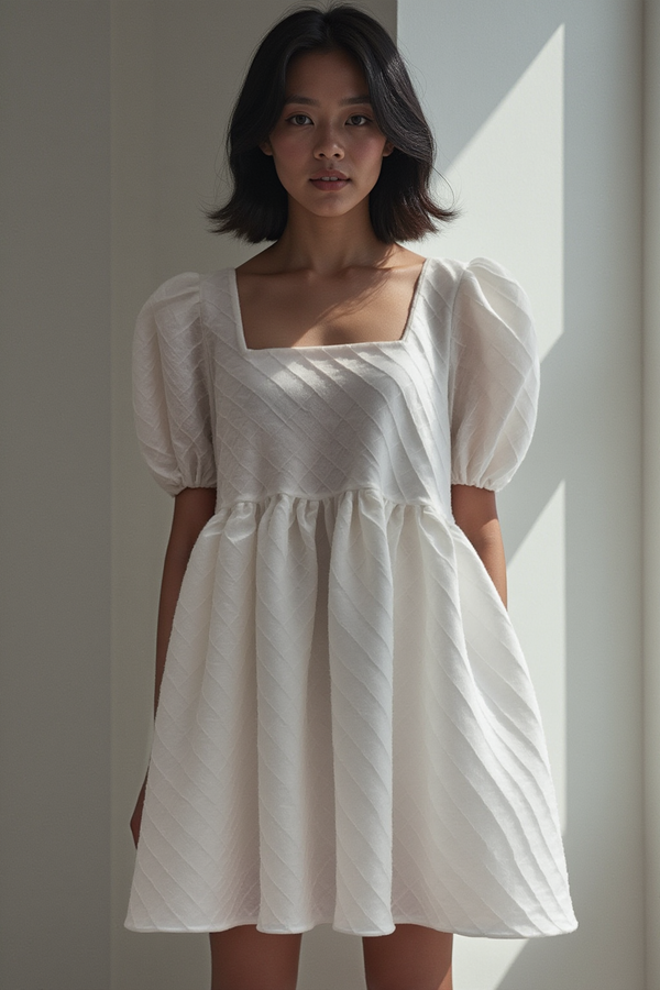 MOONLIT STRUCTURED PUFF DRESS