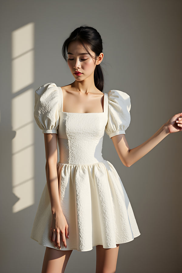 MOONLIT STRUCTURED PUFF DRESS