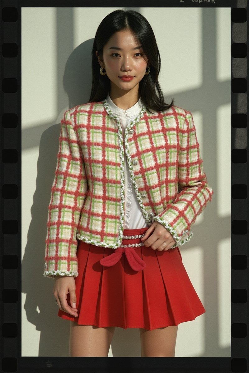 GARDEN CHECK TWEED JACKET